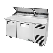 product of True TPP-AT-60-HC 60" Refrigerated Pizza Prep Table w/ 2 Doors, (8) 1/3 Pans