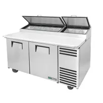 product of True TPP-AT-67-HC 67" Refrigerated Pizza Prep Table w/ 2 Doors, (9) 1/3 Pans