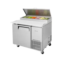 product of Turbo Air TPR-44SD-N 44" 1 Door Refrigerated Pizza Prep Table, 6 Condiment Pan, 14 cu. ft.