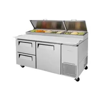 product of Turbo Air TPR-67SD-D2-N 67" Refrigerated Pizza Prep Table w/ 1 Door & 2 Drawers, 20 cu. ft.