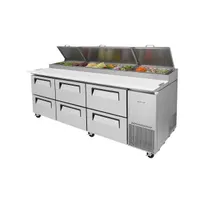 product of Turbo Air TPR-93SD-D6-N 93" Refrigerated Pizza Prep Table w/ 6 Drawers, 12 Condiment Pans
