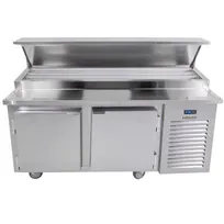 product of Traulsen TB071SL3S 71" 2-Section Refrigerated Pizza Prep Table w/ 2 Doors, (30) 1/6 Pans