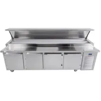 product of Traulsen TB113SL2S 113" 4-Section Refrigerated Pizza Prep Table w/ 4 Doors, (32) 1/6 Pans