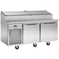 product of Traulsen TS066HT 66" 2-Section Refrigerated Pizza Prep Table w/ 2 Doors, (9) 1/3 Pans
