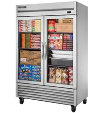 product of True T-49FG-FLX-HC~FGD01 54" 2-Section Reach-In Refrigerator Freezer Convertible w/ 2 Glass Doors, Bottom Mount