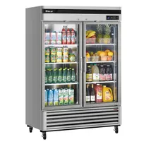 product of Turbo Air TSR-49GSD-N 54.38" 2-Glass Door Merchandiser Refrigerator, 44.14 cu. ft., Stainless Steel
