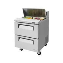 product of Turbo Air TST-28SD-D2-N 27" One Section Sandwich / Salad Prep Table w/ 2 Drawers, 8 Pans