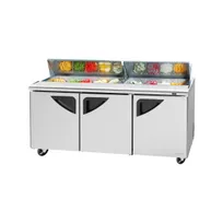 product of Turbo Air TST-72SD-N 72" Three Section Sandwich / Salad Prep Table w/ 3 Doors, 18 Pans