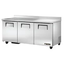 product of True TWT-72-HC 72" 3-Section Worktop Refrigerator w/ 3 Doors, Rear Mounted