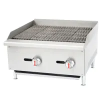 product of Cookline CCB-24 24" Countertop Gas Radiant Charbroiler w/ (2) Burners, 60.000 BTU