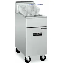 product of Cookline CF40-NG 15" Floor Model Gas Deep Fryer, Full Pot, 40 Ibs, 90.000 BTU, Stainless Steel