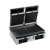 product of Univex PPRESS2RF Double Cast Iron Panini Press Grill w/ 20" x 10" Grooved & Smooth Plates, 220V
