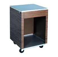 product of Vollrath 38760 2-Series Portable Cashier Station, 24"W x 24"D x 35"H, Stainless Steel, Cherry Woodgrain Finish