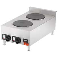 product of Vollrath 40739 15" Electric Countertop Cayenne Hotplate with (2) Solid Burners, Manual Controls, 208/240v