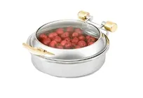 product of Vollrath 46124 Intrigue Induction Chafer - Rd 6-Qt, 18-8 SS + Brass Trim, 18-0 SS Food Pan, Lid