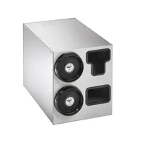 product of Vollrath 58832 Cup Dispenser - 2-High, 14"W x 23"D x 16"H, (2.25"-4.75" Rim), T-Lid & Straw Pocket Steel