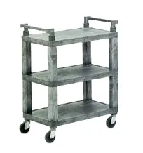 product of Vollrath 97112 Gray 3 Shelf Open Utility Cart w/ Plastic Uprights and 200 lbs. Capacity