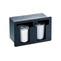 product of Vollrath FML-2 Flush Mount Lid Holder, 2-Column Horizontal, 11"W x 5-3/8"D x 7-1/4"H, Black Plastic