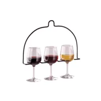 product of Vollrath WR-1028-06 In-Line Wire Flight Caddy, Accommodates 3 Glasses, Black Powder Coat