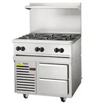product of Vulcan 36R-6B 36" Gas Restaurant Range w/ (6) Open Burners, (1) Refrigerated / Freezer Base, 180.000 BTU
