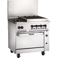 product of Vulcan 36S-2B24CBP 36" LP Gas Restaurant Range w/ (2) Open Burners, 24" Charbroiler Right, (1) Standard Oven, 159.000 BTU