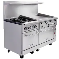 product of Vulcan 60SS-4B36G 60" Gas Restaurant Range w/ (4) Open Burners, 36" Griddle Right, (2) Standard Ovens, 238.000 BTU