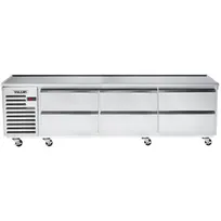 product of Vulcan ARS96 96" 6 Drawers Refrigerated Chef Base w/ Marine Edge Top, Self-Contained