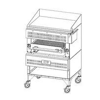 product of Vulcan VST3B Heavy Duty Gas Deck-Type Ceramic Broiler w/ 3 Cast Iron Burner, Griddle Plate, 100.000 BTU