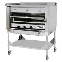 product of Vulcan VST4B Heavy Duty Gas Deck-Type Ceramic Broiler w/ 3 Cast Iron Burner, Griddle Plate, 135.000 BTU