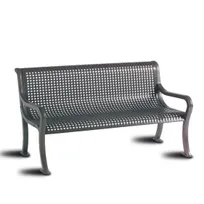 product of Wabash CY420D Courtyard Series 6'L Outdoor Bench, Diamond Pattern Back & Seat, Aluminum Legs, Plastisol Coated