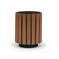 product of Wabash LR300G Trash Receptacle - 32" H x 25" Dia., 32-Gallon Top, Steel, PolyTuf Slats - 1/Each