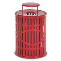 product of Wabash LR300R - 32 Gallon Trash Can, 25" Diameter x 33" Height, Open Top Steel, Coated Finish
