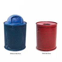product of Wabash LR305P 32-Gallon Commercial Trash Can with Perforated Door, Heavy-Duty Metal Construction