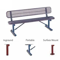 product of Wabash SG303D Signature Series 6'L Diamond Pattern Inground Outdoor Bench