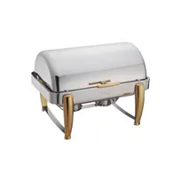 product of Winco 101A Virtuoso Series Full-Size Stackable Rectangular Chafer w/ 8 Qt., Roll-Top Cover