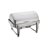 product of Winco 101B Virtuoso Series Full-Size Stackable Rectangular Chafer w/ 8 Qt., Roll-Top Cover