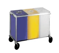 product of Winholt 148PIB Mobile Bin – 3 Poly Bins (White/Yellow/Blue), 225 lb, Frame, 5" Casters