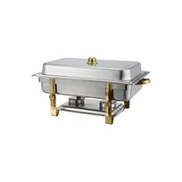 product of Winco 201 Malibu 8 Qt. Full Size Gold Accent Chafer