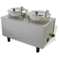 product of Winco 51072P Countertop Food Topping Warmer w/ (2) 7-Quart Wells, 2 Ladles/Lids