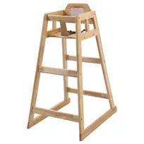 product of Winco CHH-601 Stackable Rubberwood Pub Height High Chair, 19"L x 20"W x 41"H, Natural Finish