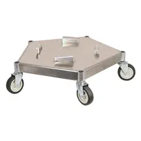 product of Winco DOL-100 Bar Maid, Keg & Pail Dolly, 400 Lbs. Load Capacity, Transports Most Sizes Of Trash Cans, All Metal Construction, (5) Casters