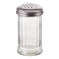 product of Winco G-103 Cheese/Spice Shaker, 12-Oz Glass Jar with Perforated Silver Top, No Handle - 1 Dozen