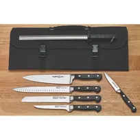 product of Winco KFP-KITA 8pcs Acero Set 3.5" Par 6" Boning 8" Chef&Bread 10" Slicer 12" Steel Shears Bag