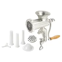 product of Winco MG-10 Cast Iron Manual Meat Grinder, #10 Hub, 3 Stuffing Tubes, 2 Grinding Plates, 3"x4" Hopper, Nylon Bearing
