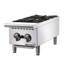 product of Winco NGHP-2 12" Countertop Gas Hotplate with (2) Burners, Infinite Controls, 50.000 BTU