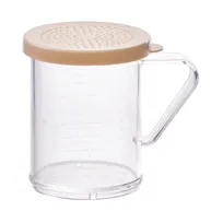 product of Winco PDG-10B 10 Oz. Clear Polycarbonate Dredge with Snap-On Beige Lid