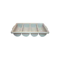 product of Winco PL-4B Plastic 4 Compartment Gray Cutlery Box