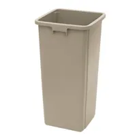 product of Winco PTCS-23BE Commercial Trash Can, 23-Gallon Square, Tall LDPE, Beige, 15-5/8"W x 30-3/4"H