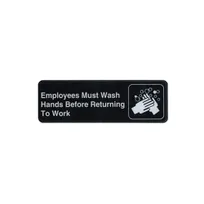product of Winco SGN-322 Employees Must Wash Hands Before Returning to Work Sign - Black and White