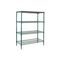 product of Winco VEXS-2448 24" x 48" x 72" Epoxy Green Wire Shelving Unit, 4 Shelves, KD, NSF, Humid‑Area - Set